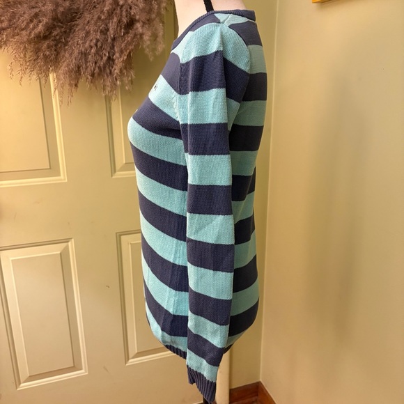 LACOSTE Blue and Teal Cotton Pullover size 36 - Picture 3 of 11